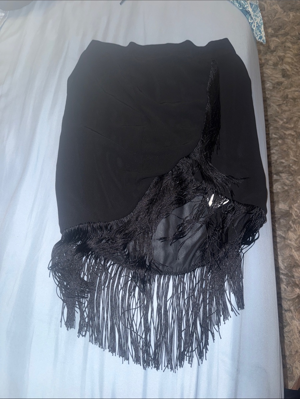 Black Fringe Beach Cover Up